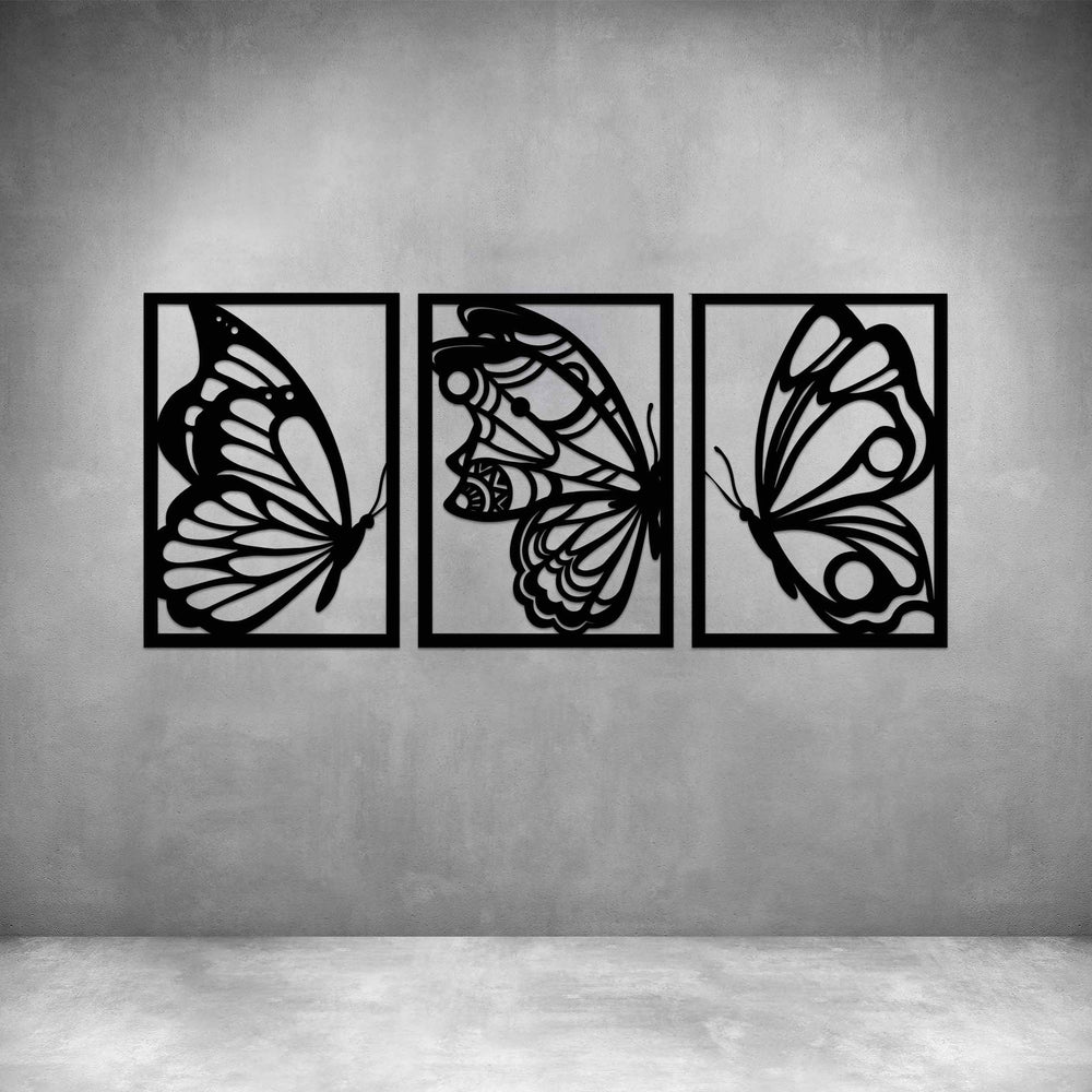 3 PIECE BUTTERFLIES